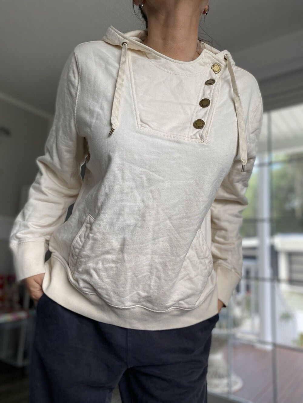 RALPH LAUREN WOMENS HOODIE JUMPER COTTON Vintage Beige and soft hoodie XL